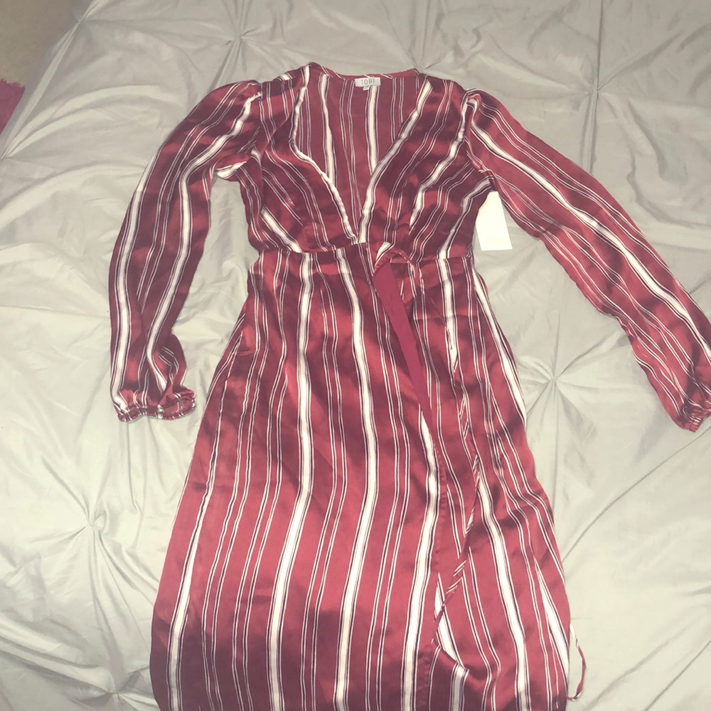 Wrap dress-wine color